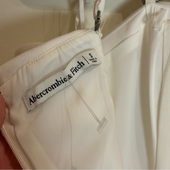 Abercrombie & Fitch Ivory Strapless Tailored Midi Dress Size Small - Picture 7 of 8